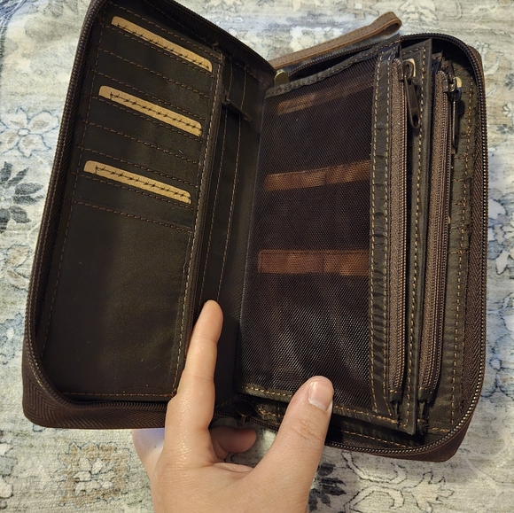 Cowhide Wallet with Leather Trim - Picture 4 of 11